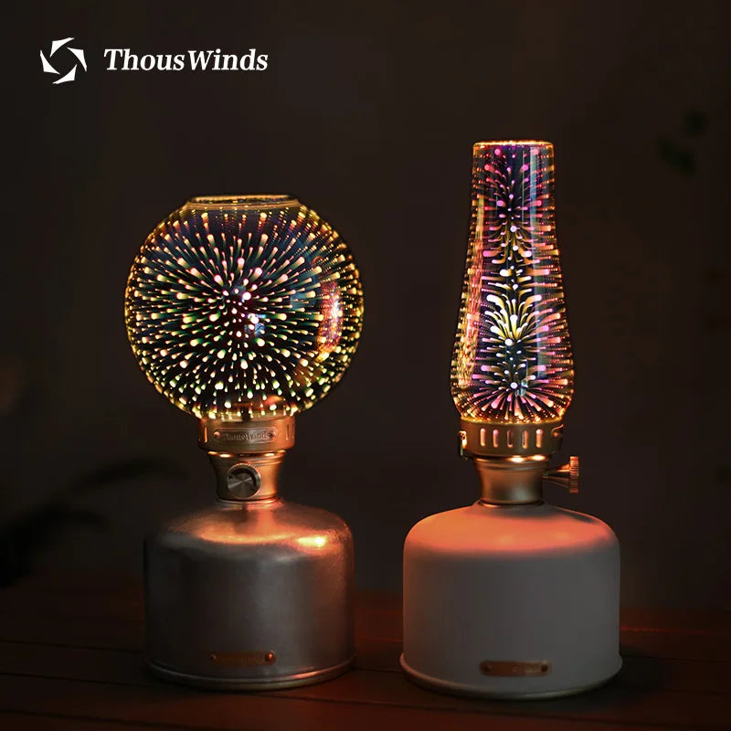 Outdoor Gas Lantern, Camping Tent Lamp, 18 Patterns Glass Lampshade, Emotional Camp Light, Lighting Camping Supplies