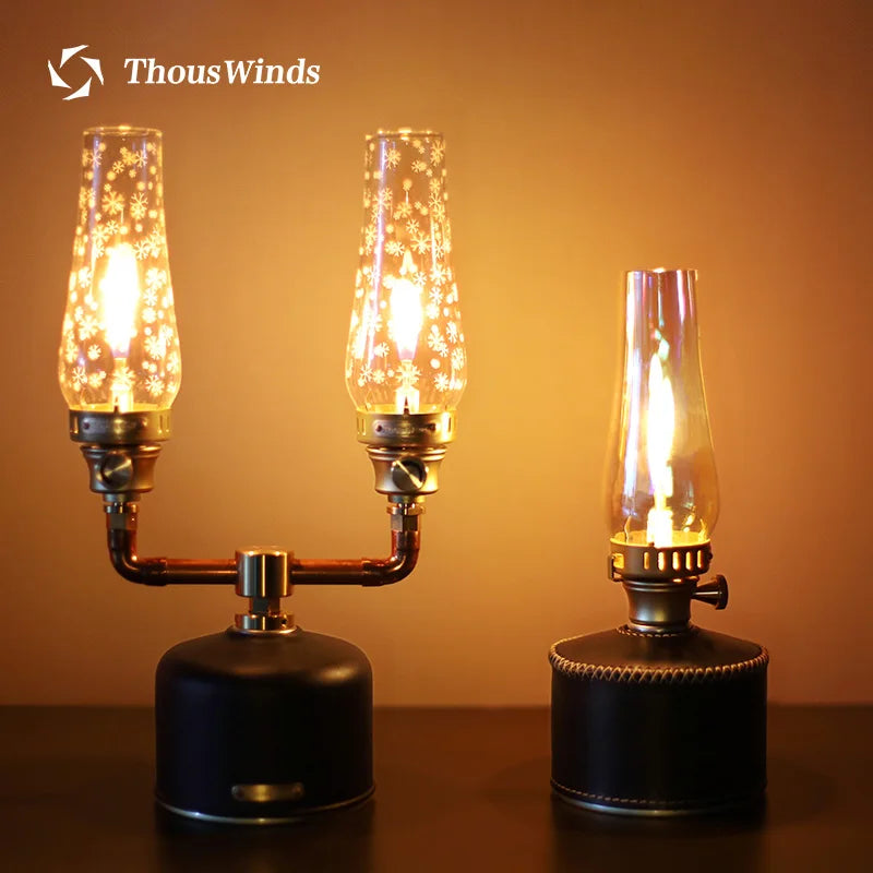 Outdoor Gas Lantern, Camping Tent Lamp, 18 Patterns Glass Lampshade, Emotional Camp Light, Lighting Camping Supplies